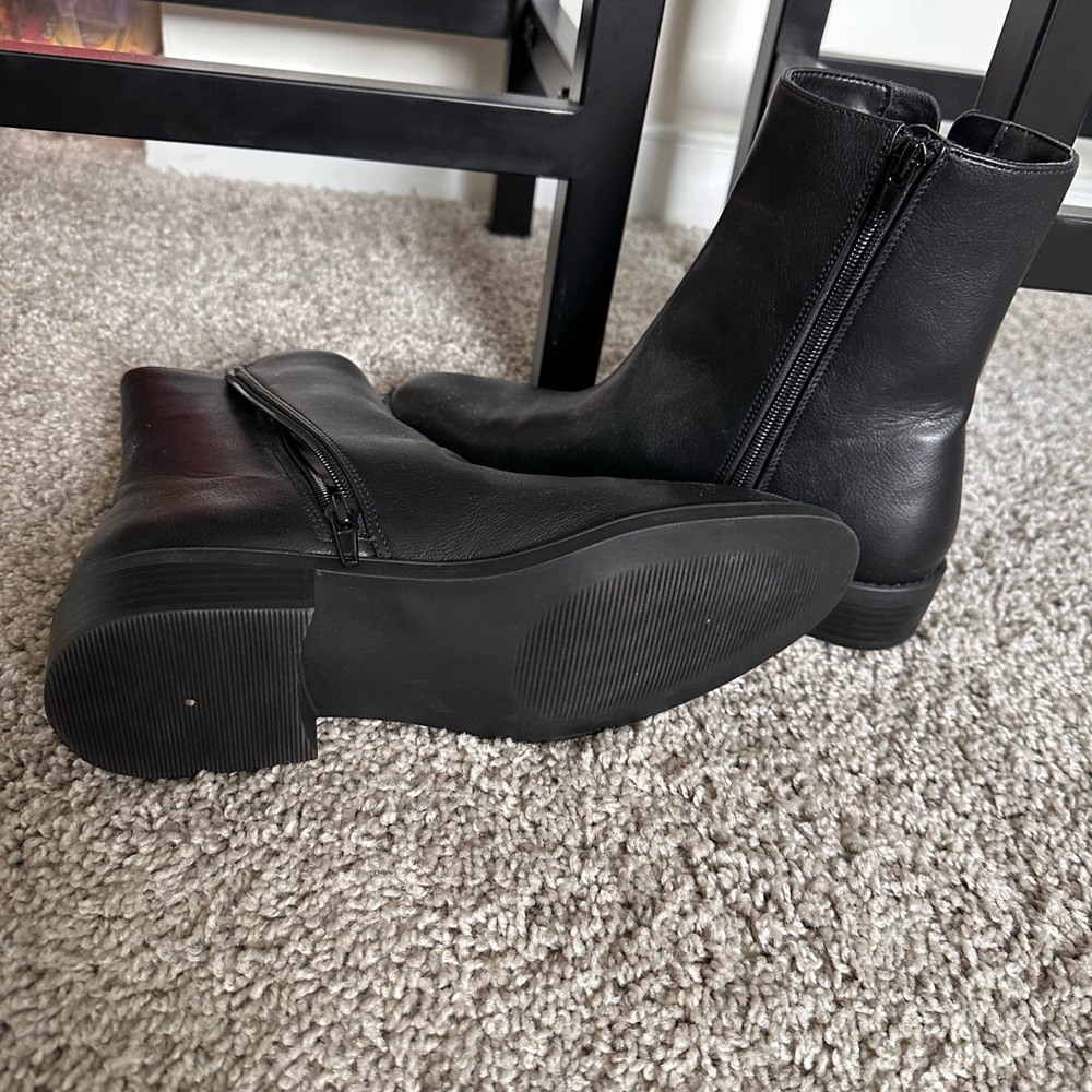 LOFT Black Leather Ankle Boots
